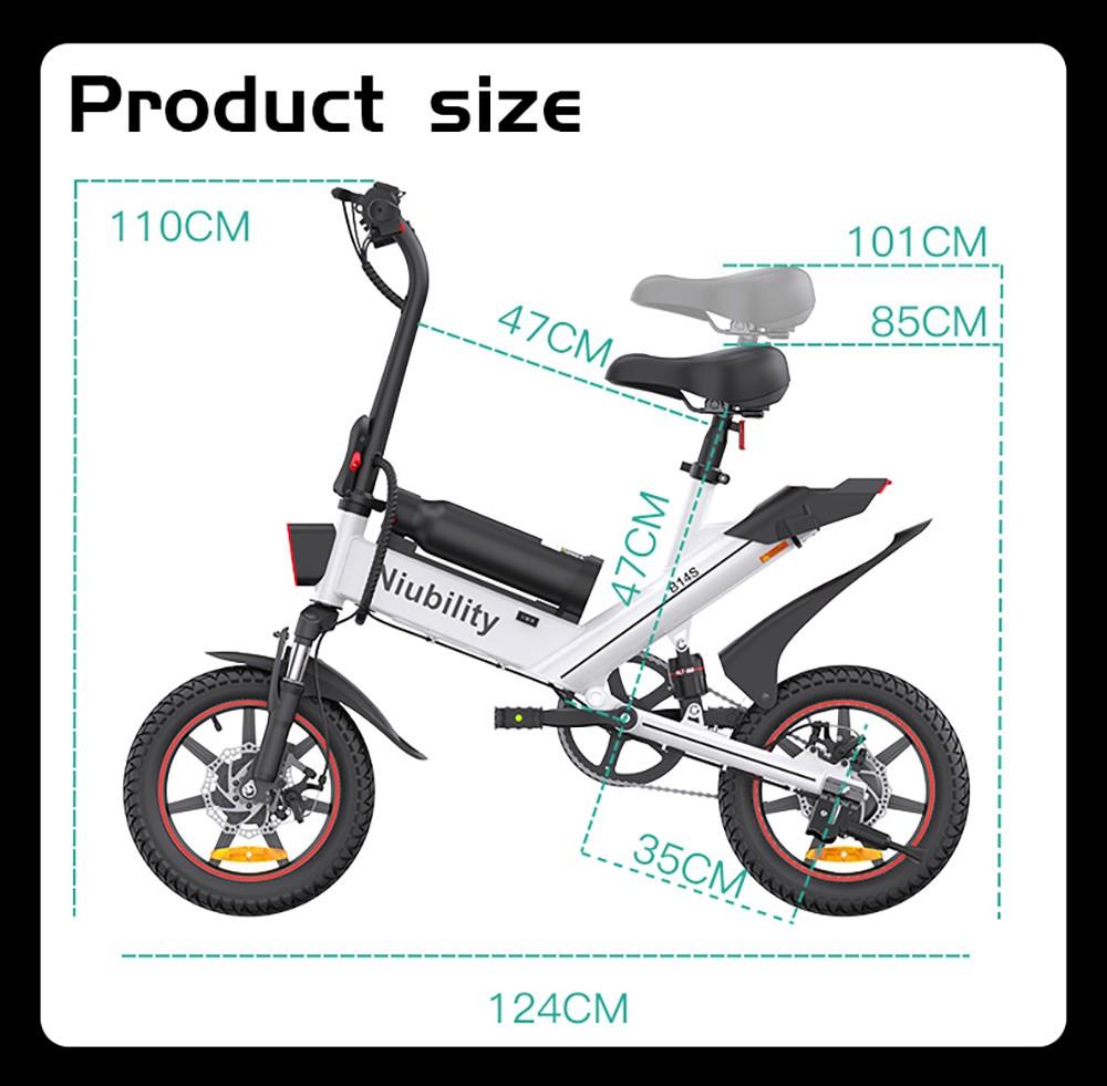 Niubility B14S Electric Bike 14 inch Tire 48V 400W Motor E-Bike 32km/h Max Speed 8.7Ah + 6.4Ah Dual Battery Dual Disc Brake