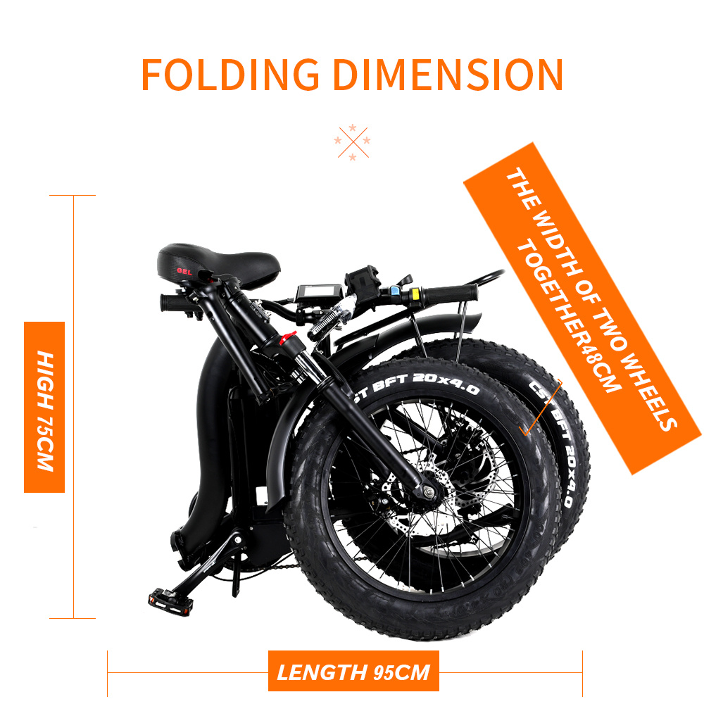 Electric Bike1000w 48V 15ah Lithium Battery 4.0 Fat Ebike Fatbike Folding Folding Bike Adult 20 Inch Electric Bike Electric Bike